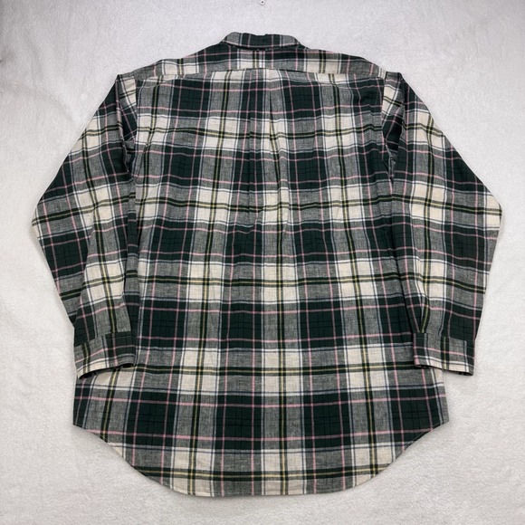 Ralph Lauren Shirt Mens L Green Pink Plaid Linen Cotton Button Down Pocket - Picture 4 of 8